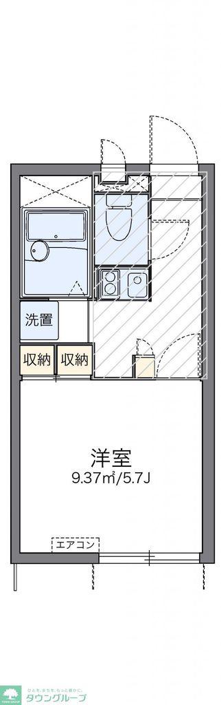 レオパレスつばさ(1K/1階)の間取り写真