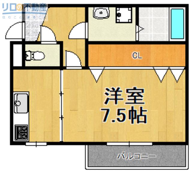 小戸日進ビル(1K/2階)の間取り写真