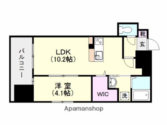 S-FORT鹿児島駅前ベイサイド(1LDK/13階)の間取り写真