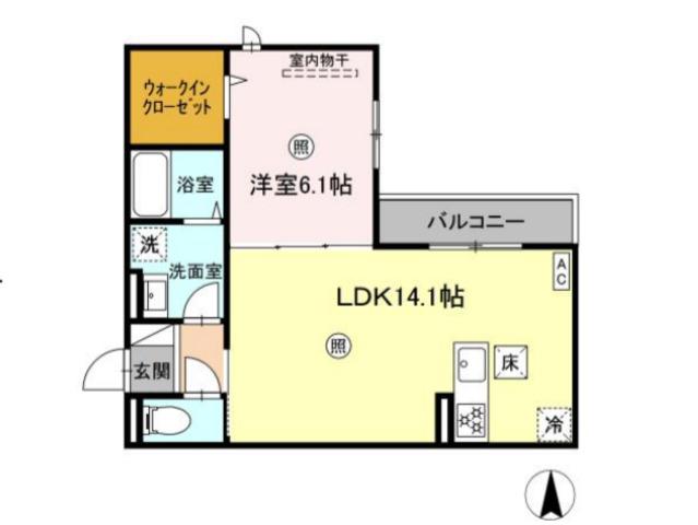 DWELL石垣東(1LDK/1階)の間取り写真