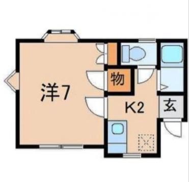 アリスの森(1K/2階)の間取り写真