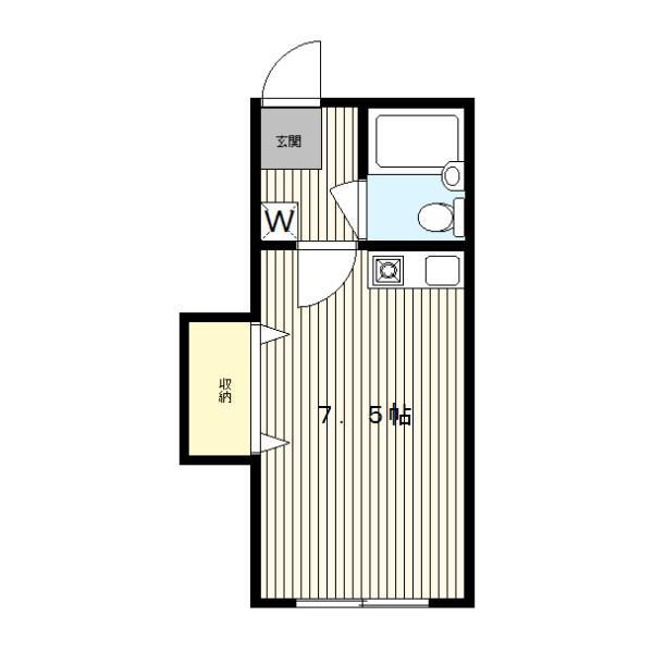 ヴァイルヘンハイム(ワンルーム/2階)の間取り写真