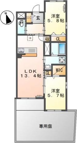 LA MAISON DU REVE (2LDK/1階)の間取り写真