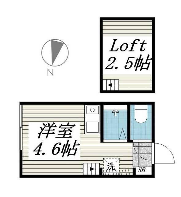 グラード氷川台II(ワンルーム/2階)の間取り写真