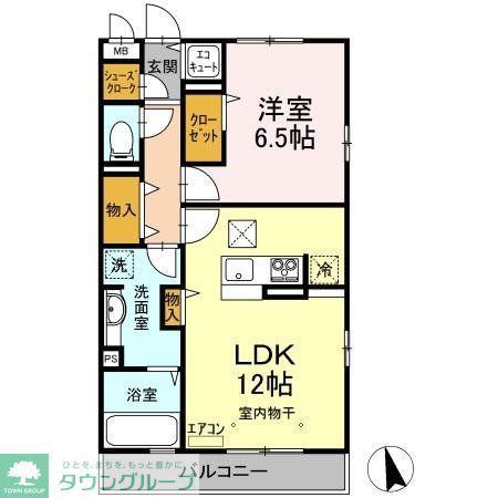 プレジャー(1LDK/1階)の間取り写真