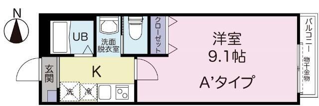 キャメル足立入谷(1K/2階)の間取り写真