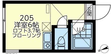 ユナイトリヴェール妙蓮寺(ワンルーム/1階)の間取り写真