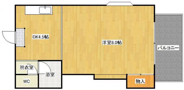 リビング城南(1DK/3階)の間取り写真