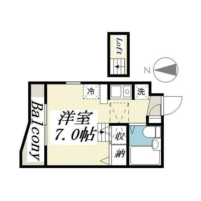 ジュネパレス新松戸第42(ワンルーム/2階)の間取り写真