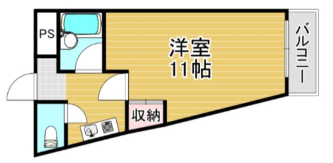 エスポワール御崎(1K/3階)の間取り写真