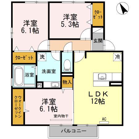 アクシス21(3LDK/2階)の間取り写真