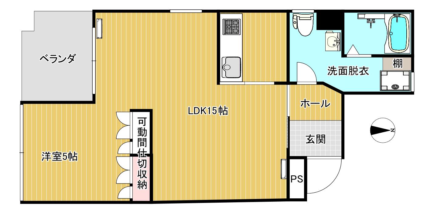 グランドメゾン南阿佐谷(1LDK/4階)の間取り写真