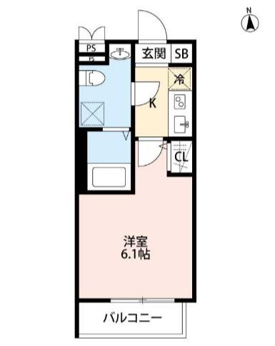 東武伊勢崎線 草加駅 徒歩9分 3階建 築3年(1K/1階)の間取り写真