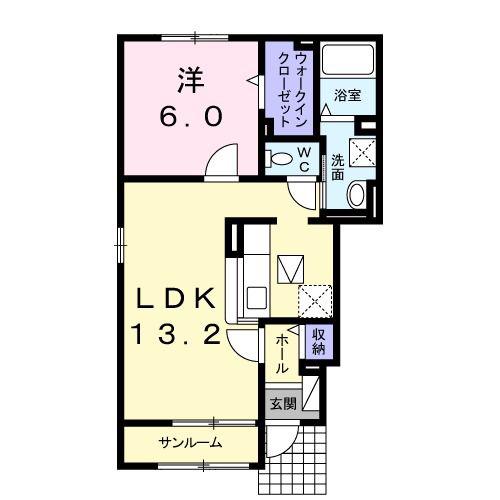 サン・クラール(1LDK/1階)の間取り写真