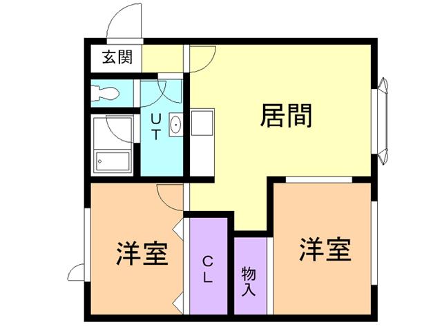 フロムリーフ(2LDK/1階)の間取り写真