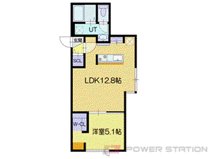 ノルフィーノ グレイス(1LDK/1階)の間取り写真