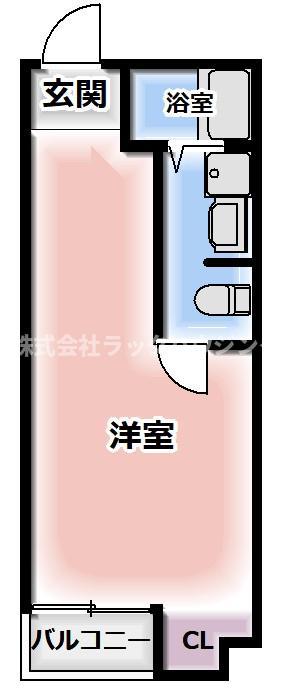 VALLEY RIVER 寺方(ワンルーム/2階)の間取り写真
