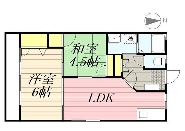 小畑マンション(2LDK/2階)の間取り写真