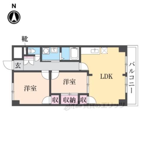 大喜マンション(2LDK/1階)の間取り写真