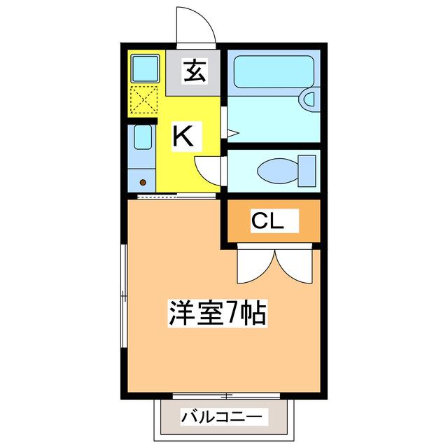 カナディアンハイツ住田 A(1K/1階)の間取り写真