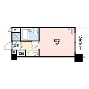 キューブ塚口(ワンルーム/2階)の間取り写真