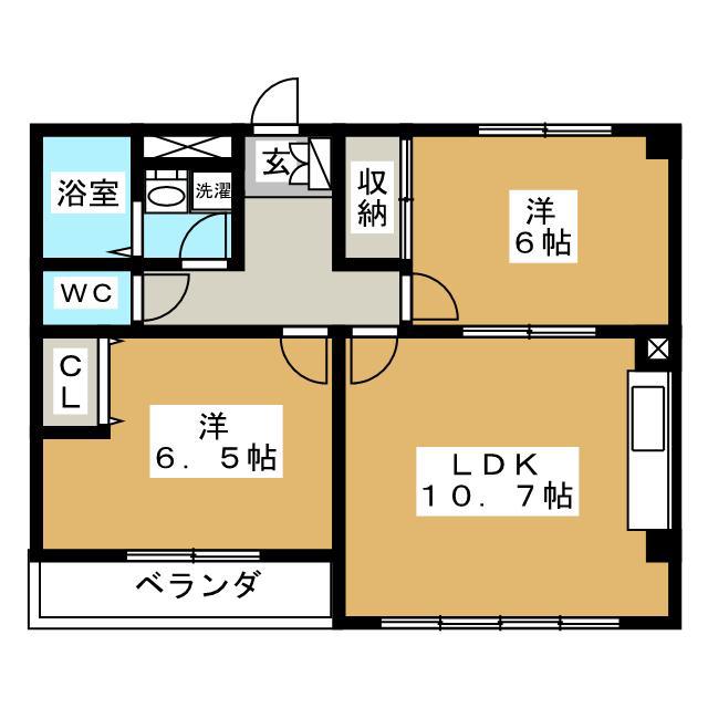 ピソアネシス(2LDK/2階)の間取り写真