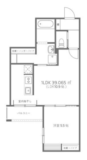 LIEN五日市駅前(1LDK/3階)の間取り写真