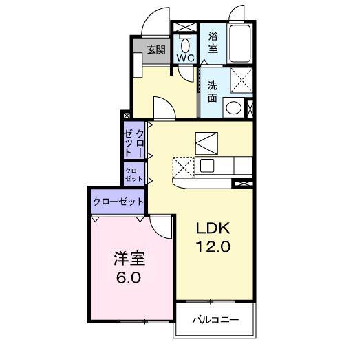 エトワール 翠I(1LDK/1階)の間取り写真