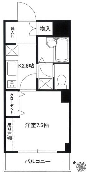 ヴィンテージ中目黒(1K/2階)の間取り写真