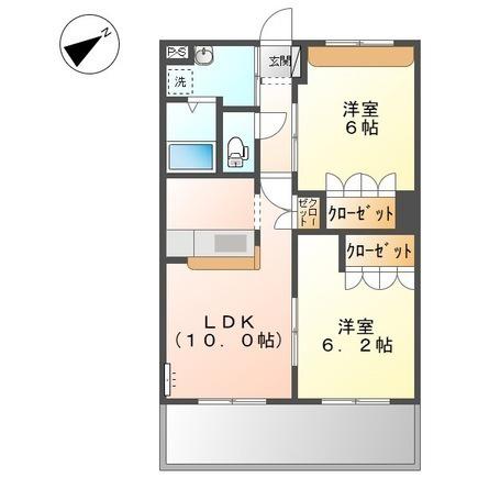 アルフィスタ トレ(2LDK/1階)の間取り写真