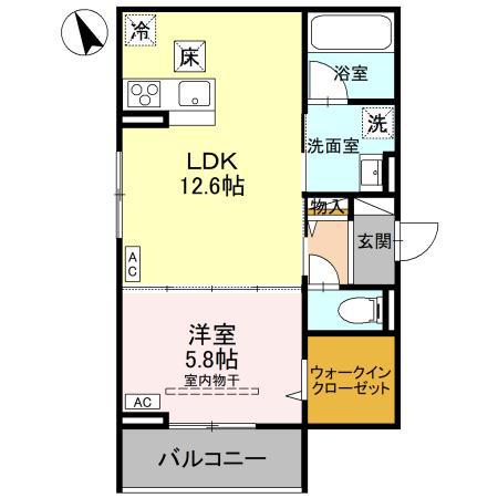 ソヴリンティ(1LDK/1階)の間取り写真