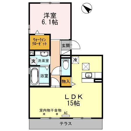 セジュールゆめみらい(1LDK/1階)の間取り写真