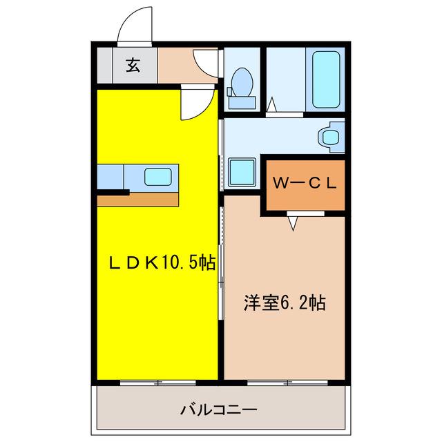 HOPE(1LDK/3階)の間取り写真