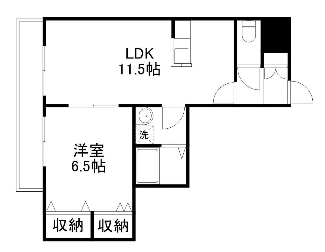 レジデンス吉祥寺北町(1LDK/2階)の間取り写真