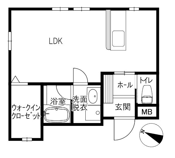 LA FORET(ワンルーム/1階)の間取り写真