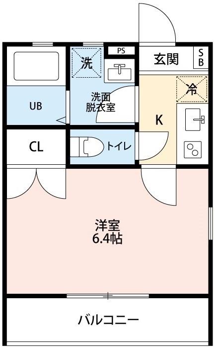 CIEL BLEU南林間(1K/1階)の間取り写真