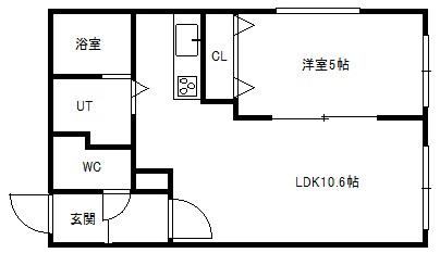 グランメールボヌール(1LDK/2階)の間取り写真