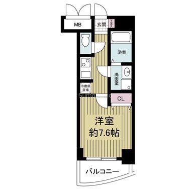 S-RESIDENCE HOMMACHIMARKS(1K/8階)の間取り写真