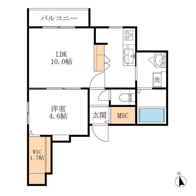 THE CLASS(1LDK/2階)の間取り写真