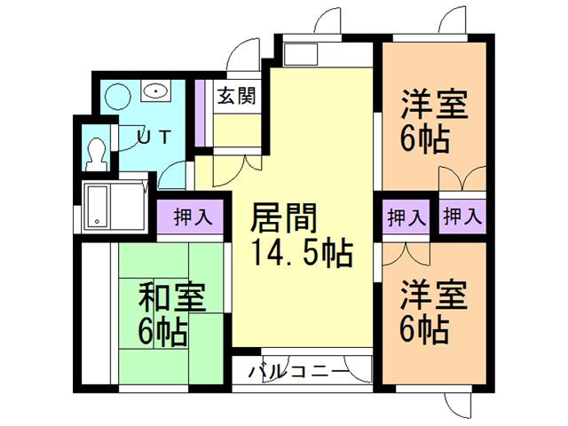 ライズィングサン(3LDK/2階)の間取り写真