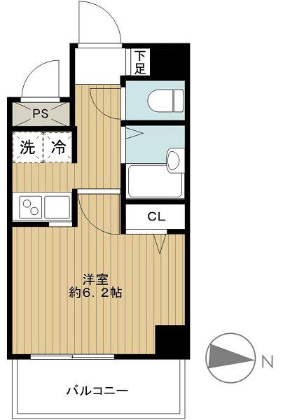ステージファースト南麻布(1K/6階)の間取り写真