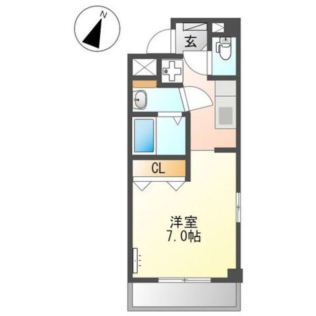 ビブレ東林間(1K/4階)の間取り写真