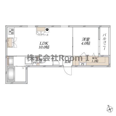 アンソレイエ・旭化成ヘーベルメゾンHE(1LDK/2階)の間取り写真