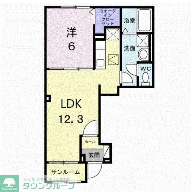 ファミリア・フェリス(1LDK/1階)の間取り写真