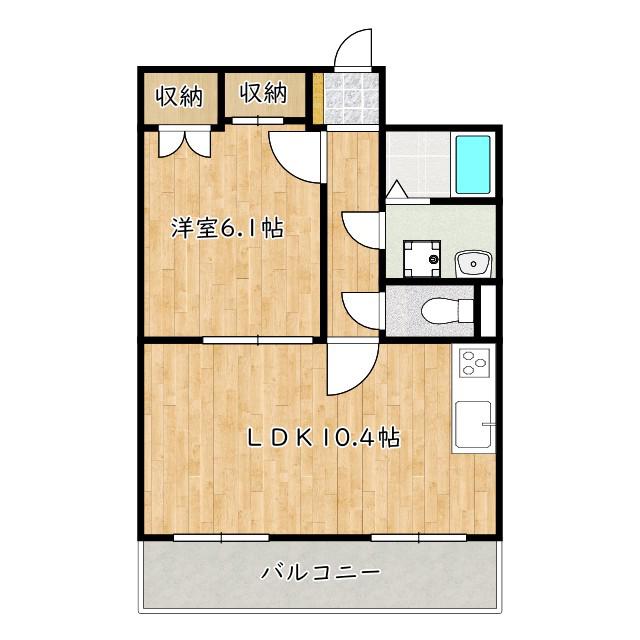 アムディール(1LDK/3階)の間取り写真
