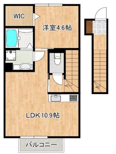 JS STAGEII(1LDK/2階)の間取り写真