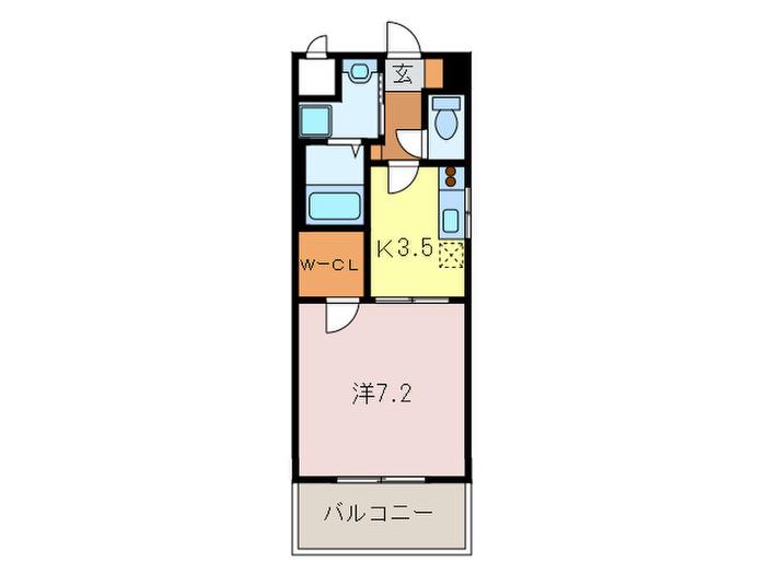 AS PREMIUM 神戸西(1K/2階)の間取り写真