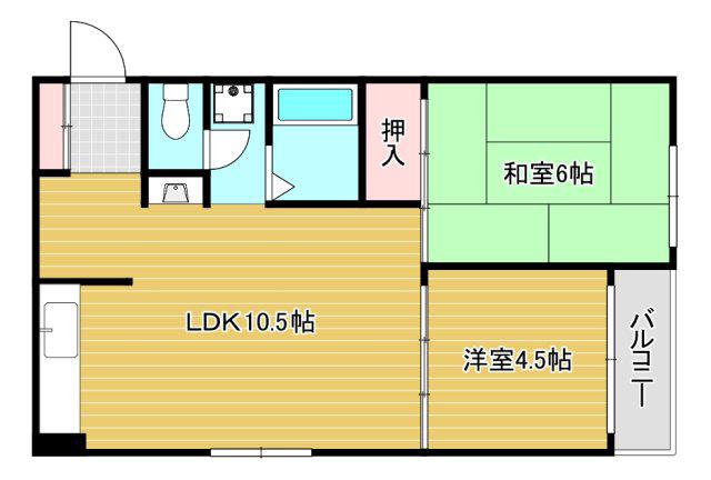 プリオール舟橋(2LDK/8階)の間取り写真