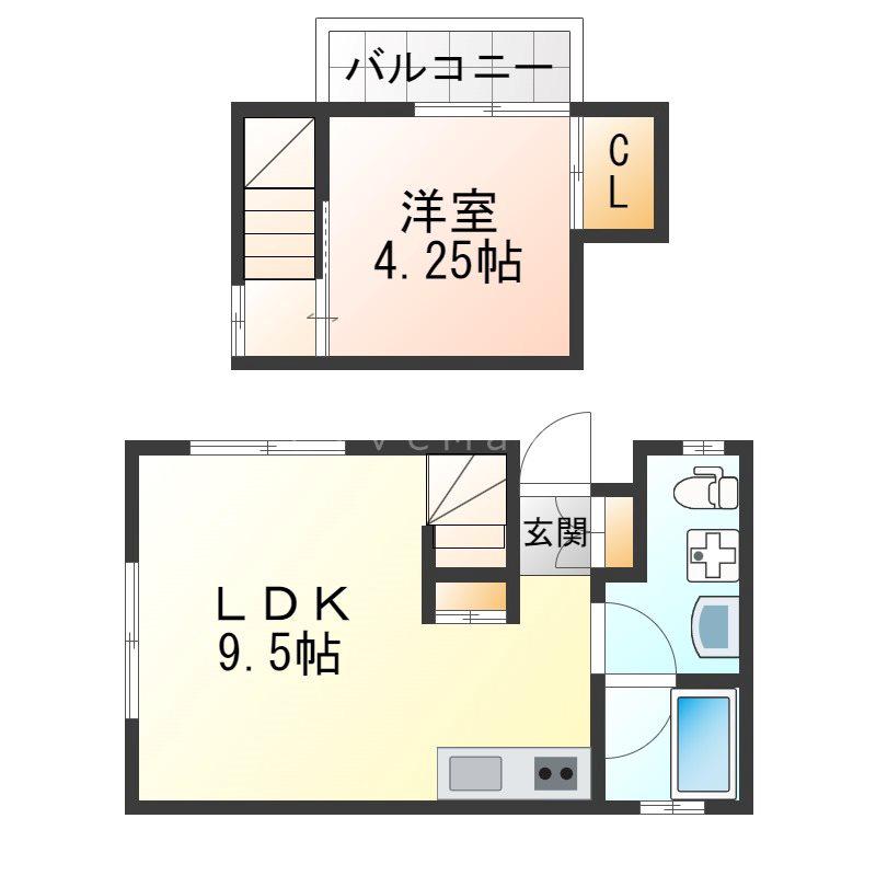 アジールデュオ(1LDK/1階)の間取り写真