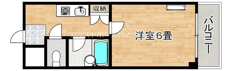 KSハイムII(1K/3階)の間取り写真